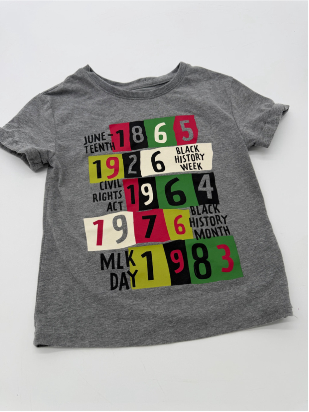 Black History Month Graphic Tee Grey Size XS (4/5T)